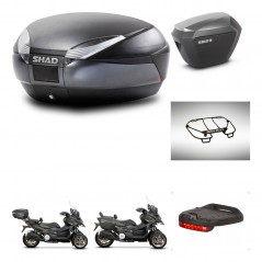 SHAD Maletas sh23 alu + soporte montaje baul SH48 accesorios DARK GREY PREMIUM KIT-481988