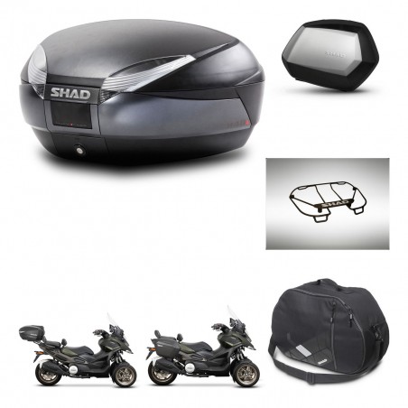 SHAD Maletas SH35 PREMIUM + soporte montaje baul SH48 accesorios DARK GREY KIT-481992