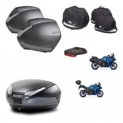 SHAD Baul SH48 + soporte montaje maletas SH36 accesorios DARK GREY PREMIUM KIT-482020