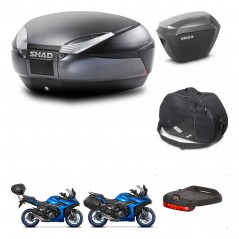 SHAD Maletas sh23 alu + soporte montaje baul SH48 accesorios DARK GREY PREMIUM KIT-482024