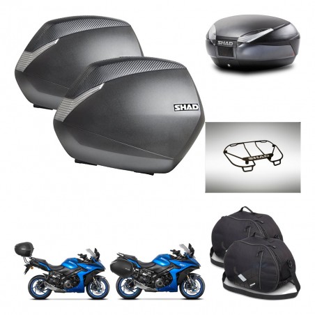 SHAD Baul SH48 + soporte montaje maletas SH36 accesorios DARK GREY PREMIUM KIT-482026
