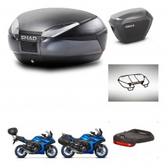 SHAD Maletas sh23 alu + soporte montaje baul SH48 accesorios DARK GREY PREMIUM KIT-482036