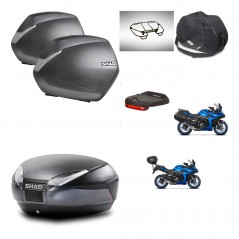 SHAD Baul SH48 + soporte montaje maletas SH36 accesorios DARK GREY PREMIUM KIT-482043