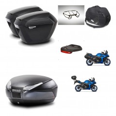 SHAD SH48 trunk + mounting bracket sh23 suitcases accessories DARK GREY PREMIUM KIT-482045