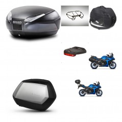 SHAD SH35 PREMIUM suitcases + mounting bracket SH48 trunk accessories DARK GREY KIT-482046