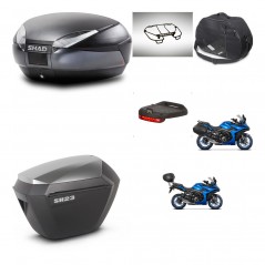 SHAD SH23 alu suitcases + mounting bracket SH48 trunk accessories DARK GREY PREMIUM KIT-482048