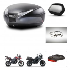 SHAD Maletas SH35 PREMIUM + soporte montaje baul SH48 accesorios DARK GREY KIT-482082