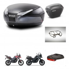 SHAD Maletas sh23 alu + soporte montaje baul SH48 accesorios DARK GREY PREMIUM KIT-482084