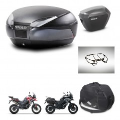 SHAD SH23 alu suitcases + mounting bracket SH48 trunk accessories DARK GREY PREMIUM KIT-482090