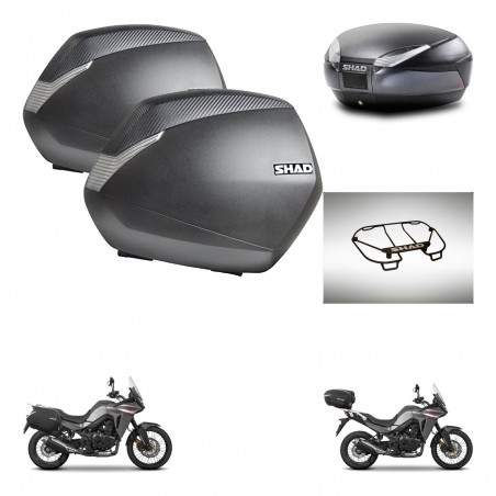 SHAD SH48 trunk + mounting bracket SH36 suitcases accessories DARK GREY PREMIUM KIT-482121
