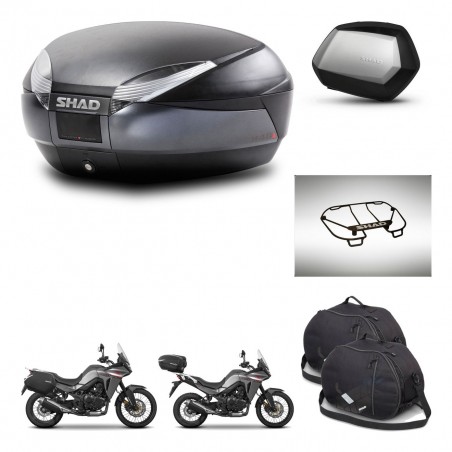SHAD Maletas SH35 PREMIUM + soporte montaje baul SH48 accesorios DARK GREY KIT-482125