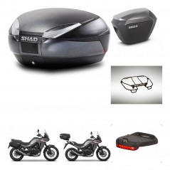 SHAD Maletas sh23 alu + soporte montaje baul SH48 accesorios DARK GREY PREMIUM KIT-482132