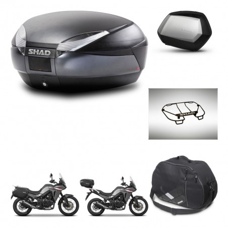 SHAD SH35 PREMIUM suitcases + mounting bracket SH48 trunk accessories DARK GREY KIT-482136