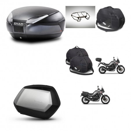 SHAD Maletas SH35 PREMIUM + soporte montaje baul SH48 accesorios DARK GREY KIT-482137