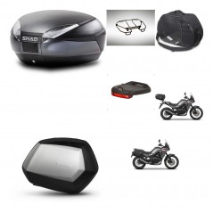 SHAD SH35 PREMIUM suitcases + mounting bracket SH48 trunk accessories DARK GREY KIT-482142