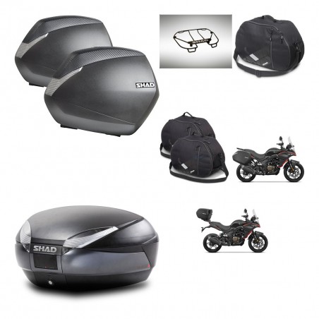 SHAD Baul SH48 + soporte montaje maletas SH36 accesorios DARK GREY PREMIUM KIT-482182