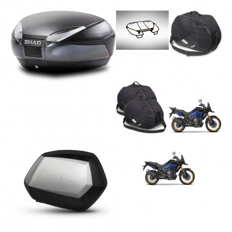SHAD Maletas SH35 PREMIUM + soporte montaje baul SH48 accesorios DARK GREY KIT-482233