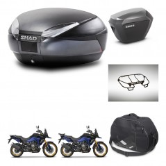 SHAD Maletas sh23 alu + soporte montaje baul SH48 accesorios DARK GREY PREMIUM KIT-482234