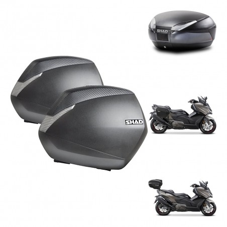 SHAD SH48 trunk + mounting bracket SH36 suitcases DARK GREY PREMIUM KIT-482289