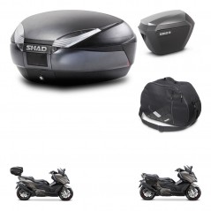 SHAD Maletas sh23 alu + soporte montaje baul SH48 accesorios DARK GREY PREMIUM KIT-482306