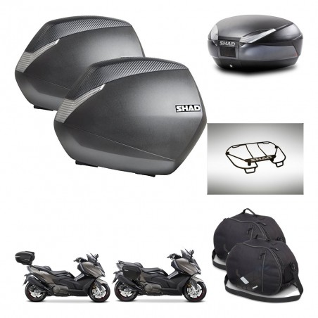 SHAD Baul SH48 + soporte montaje maletas SH36 accesorios DARK GREY PREMIUM KIT-482314