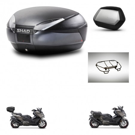 SHAD Maletas SH35 PREMIUM + soporte montaje baul SH48 accesorios DARK GREY KIT-482316