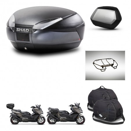 SHAD SH35 PREMIUM suitcases + mounting bracket SH48 trunk accessories DARK GREY KIT-482317