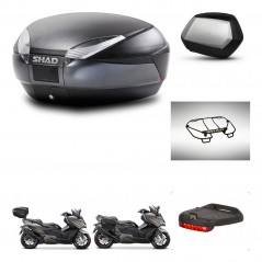 SHAD Maletas SH35 PREMIUM + soporte montaje baul SH48 accesorios DARK GREY KIT-482322