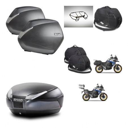 SHAD Baul SH48 + soporte montaje maletas SH36 accesorios DARK GREY PREMIUM KIT-482374