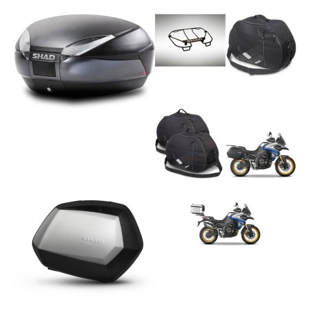 SHAD SH35 PREMIUM suitcases + mounting bracket SH48 trunk accessories DARK GREY KIT-482377