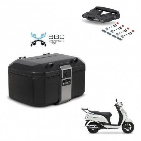 SHAD Baul trasero + soporte montaje parrilla TR55 TERRA BLACK EDITION KIT-485418