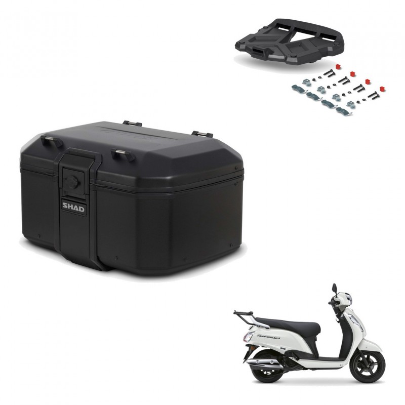 SHAD Rear trunk + mounting bracket grill TR55 TERRA PURE BLACK KIT-485858