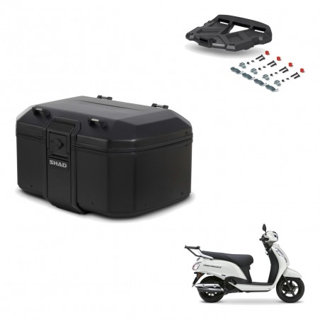 SHAD Baul trasero + soporte montaje parrilla TR55 TERRA PURE BLACK KIT-485858