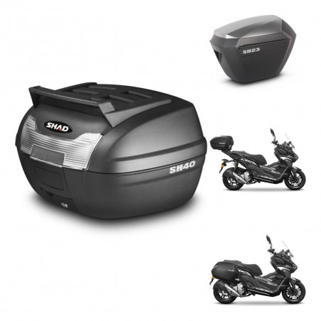 SHAD Maletas sh23 alu + soporte montaje baul SH40 parrilla superior KIT-485953