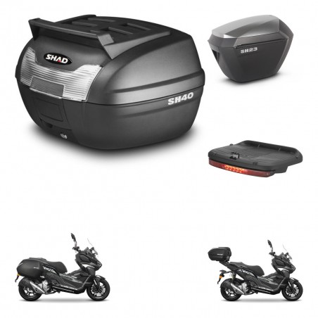 SHAD Maletas sh23 alu + soporte montaje baul SH40 parrilla superior accesorios KIT-485955