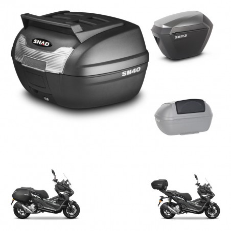 SHAD Maletas sh23 alu + soporte montaje baul SH40 parrilla superior accesorios KIT-485957