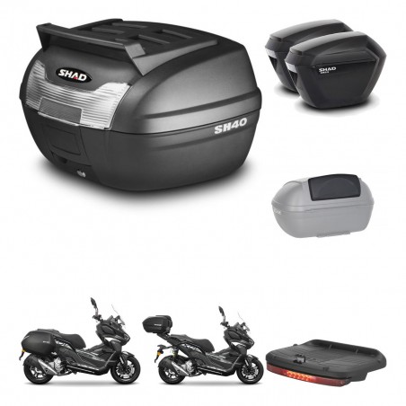SHAD Maletas sh23 + soporte montaje baul SH40 parrilla superior accesorios KIT-485958