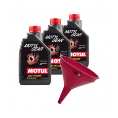 TUDETIC - Kit de 3x Aceite Transmisión MOTYLGEAR HD 80W110 y 75W85 + Embudo KT-138