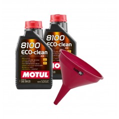TUDETIC - Kit de 2x aceite motor y embudo 8100 ECO-CLEAN 0W20 KT-292