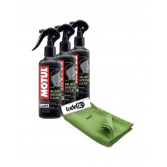 TUDETIC - Kit 3x Limpiador y Desinfectante + Trapo M2 HELMET INTERIOR CLEAN KT-105