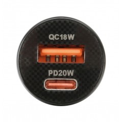 LAMPA Car cigarette lighter charger, caravan, truck 2 PUERTOS USB (A+C) - PD 20W 12/24V LAM38692
