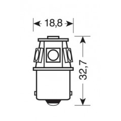 LAMPA Lampara led doble polaridad SERIES-6 SMDX1CHIP-(R5W)-BA15S NARANJA-24/28V LAM97565