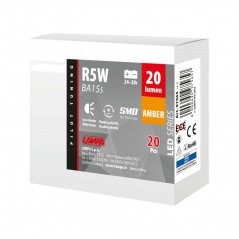 LAMPA Lampara led doble polaridad SERIES-6 SMDX1CHIP-(R5W)-BA15S NARANJA-24/28V LAM97565