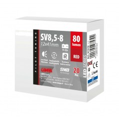 LAMPA Lampara led doble polaridad con resistencia incorporada SERIES 2 SMD 1 CHIP-12*41MM-SV8,5-8-ROJO-9/32V LAM97579