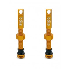 TÖLS Anti-puncture fluid for tubeless with matte gold aluminum Presta valve kit 44MM MATE 8436577118190