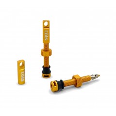 TÖLS Anti-puncture fluid for tubeless with matte gold aluminum Presta valve kit 44MM MATE 8436577118190