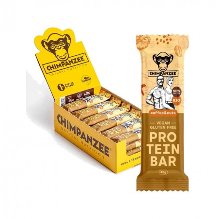 CHIMPANZEE Organic protein bar 45G X 20U VEGETARIAN / GLUTEN FREE COFFEE NUTS 8594157875120
