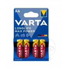 VARTA Pack of 4 medium batteries AA LONGLIFE MAX POWER 156.01.21