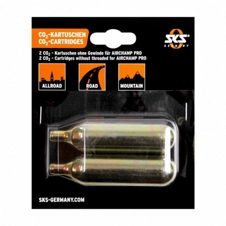 SKS Threadless cylinder cartridge 16G SET FOR AIRCHAMP NON-THREADED 2 PCS CO2 4002556121457