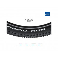 SCHWALBE Cubierta neumatico para bicicleta RAPID ROB K-GUARD 26X2.25 B/B-SK 4026495848435